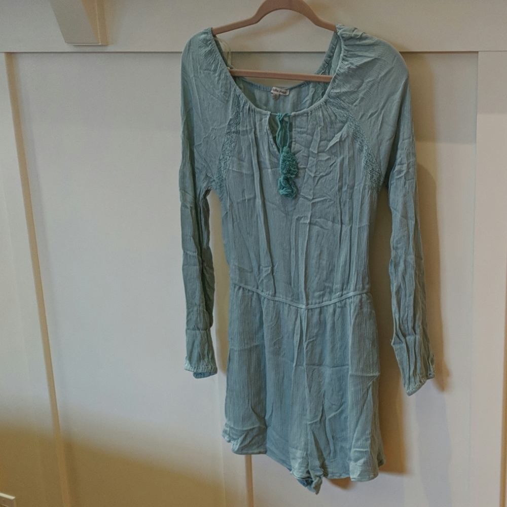 Teal Long Sleeve Romper